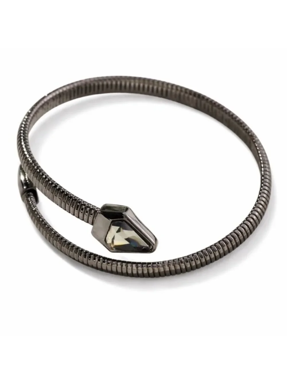 New! Anthropologie Gunmetal Stone Serpent Wrap Bracelet NWT